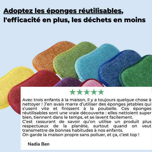Eponge réutilisable - Ecolo™: La révolution de la propreté durable