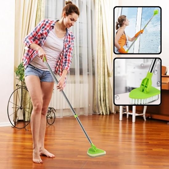 Brosse balai - Brosse de sol triangulaire – Nettoyage précis dans les moindres recoins - Benziclean