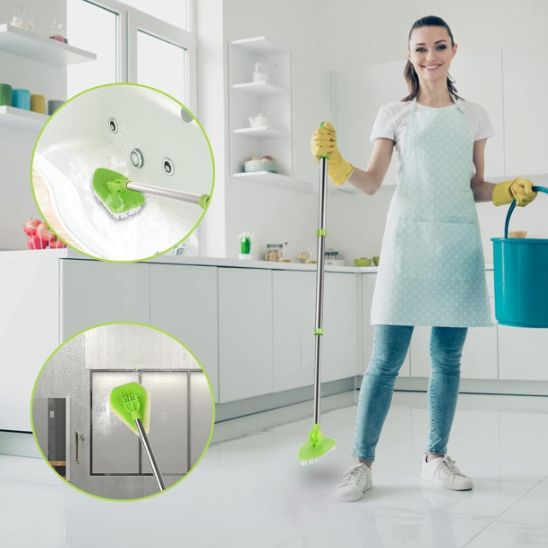 Brosse balai - Brosse de sol triangulaire – Nettoyage précis dans les moindres recoins - Benziclean