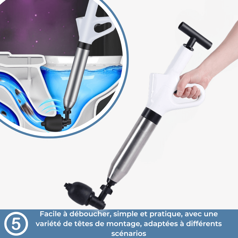 Le Déboucheur WC - UnblockerPro™Gris : Le Déboucheur Révolutionnaire pour une Plomberie Sans Souci - Benziclean