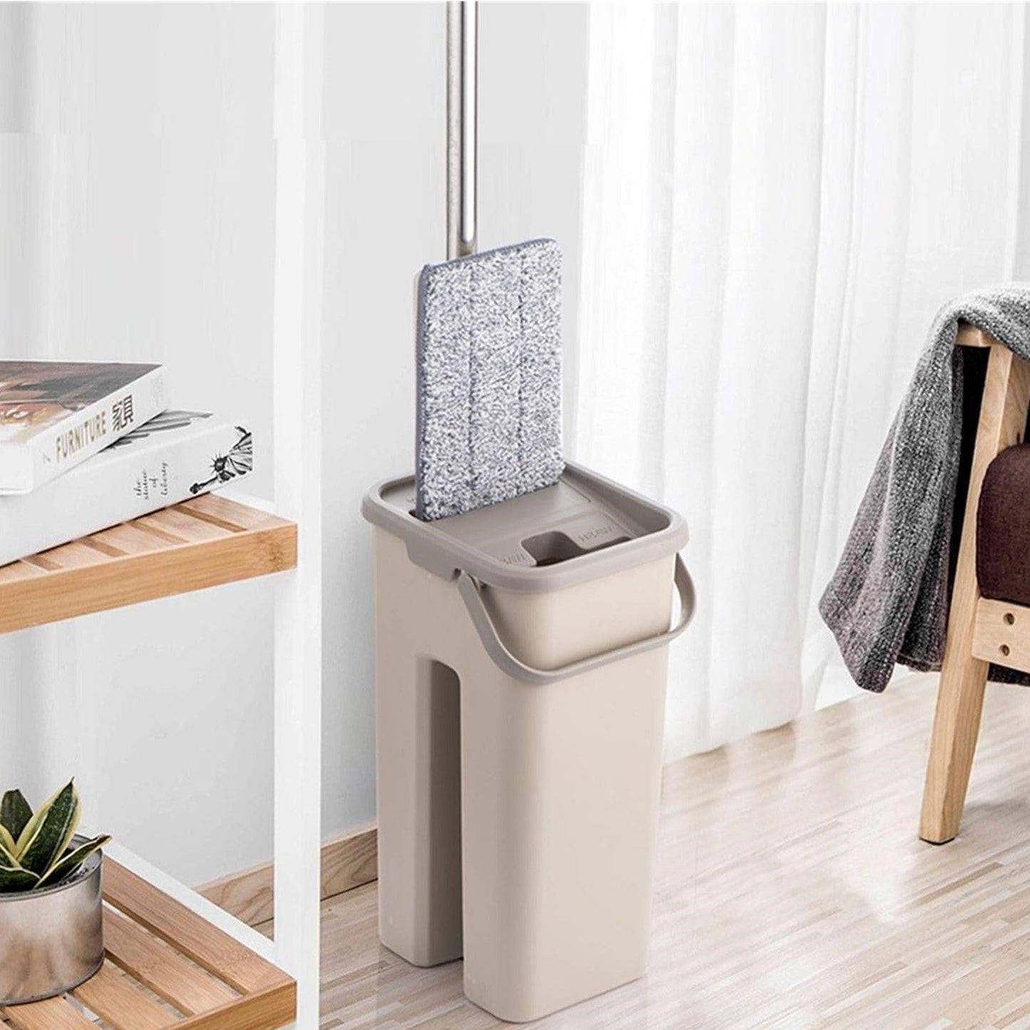 Balai et Seau Essoreur - SwiftClean™ - Beige - Benziclean