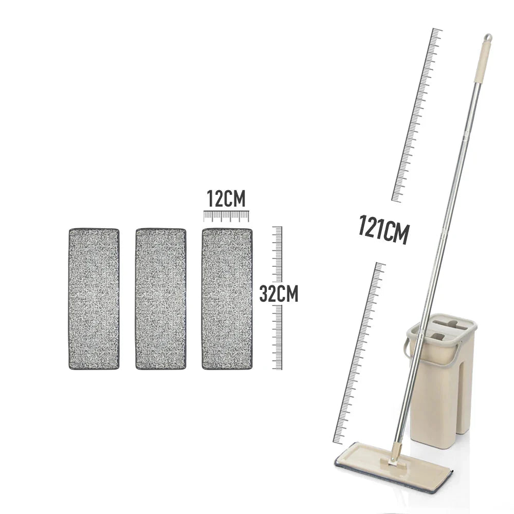 Balai et Seau Essoreur - SwiftClean™ - Beige - Benziclean