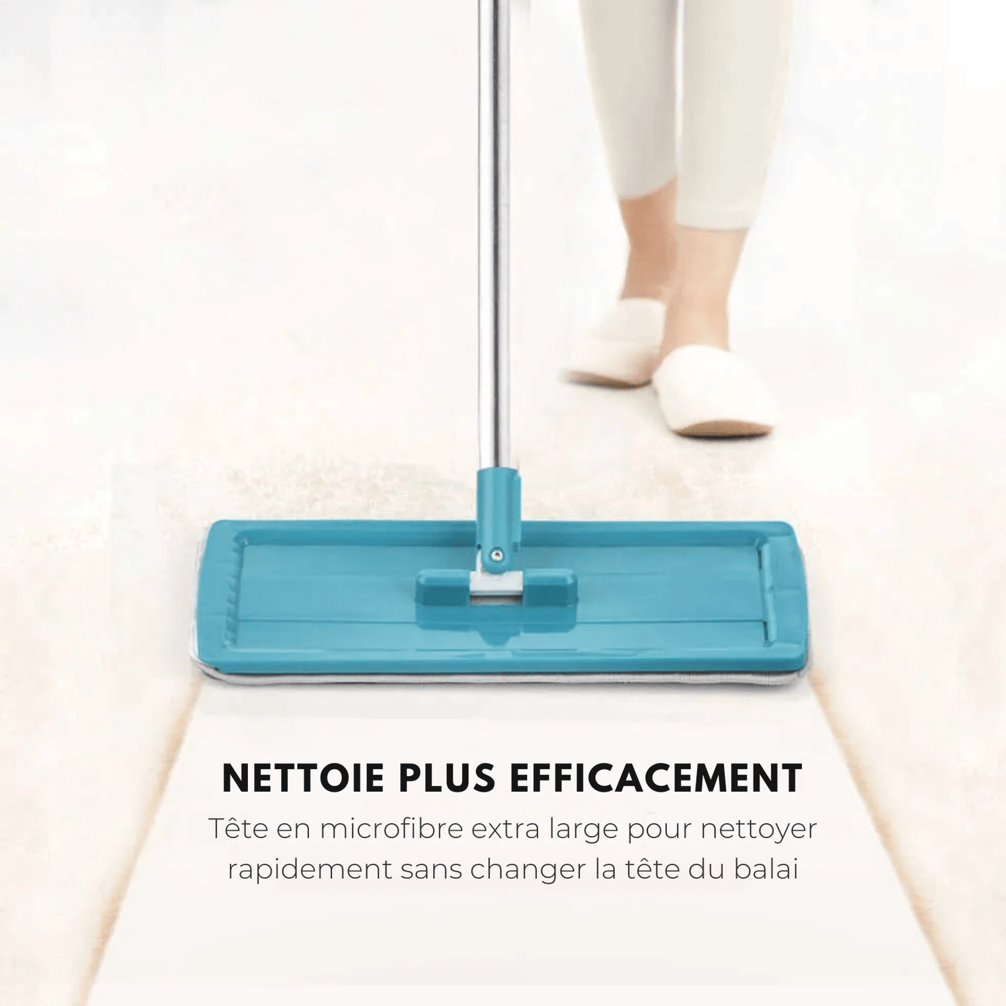 Balai et Seau Essoreur - SwiftClean™ - Bleu - Benziclean