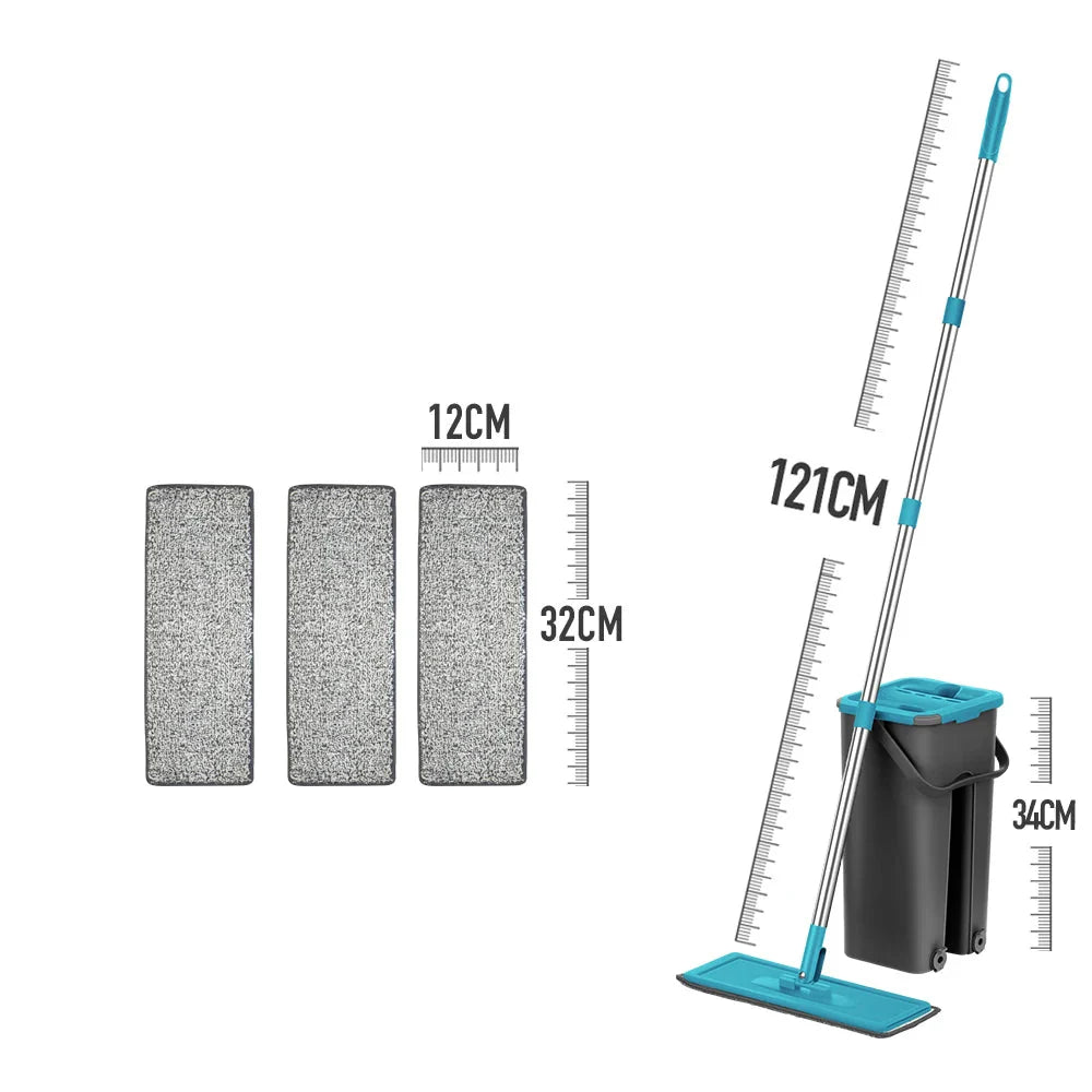 Balai et Seau Essoreur - SwiftClean™ - Bleu - Benziclean