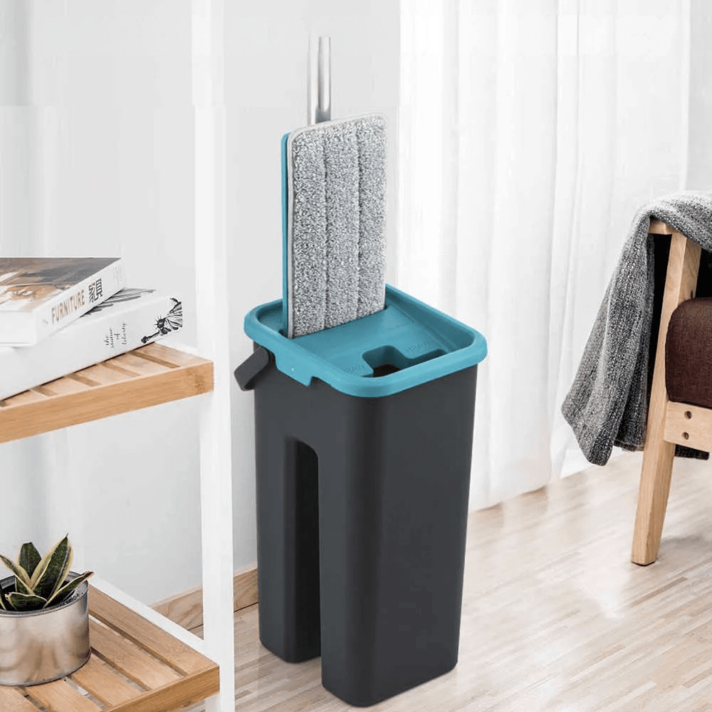 Balai et Seau Essoreur - SwiftClean™ - Bleu - Benziclean