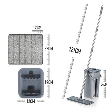 Balai et Seau Essoreur - SwiftClean™ - Gris - Benziclean